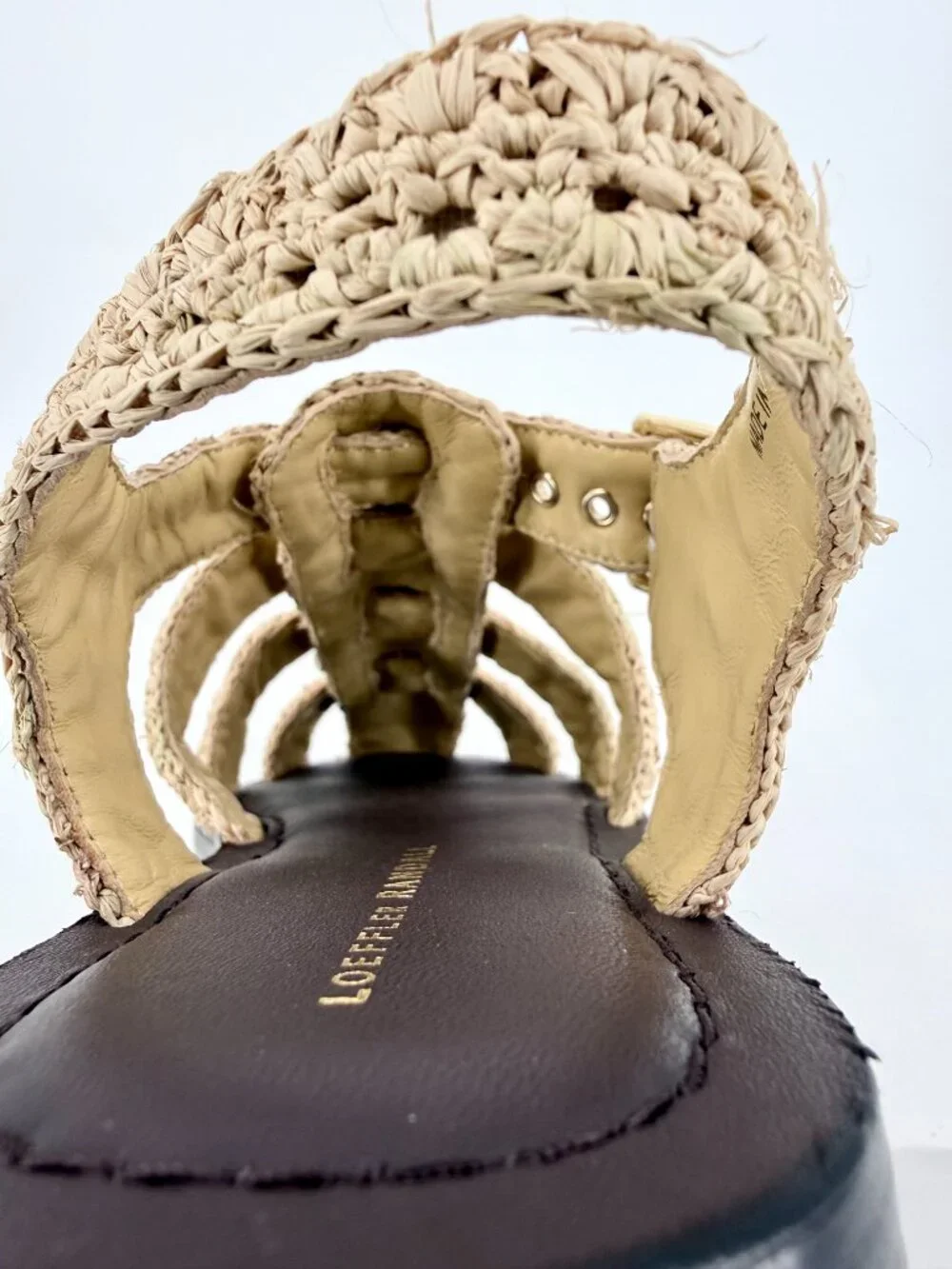 Loeffler Randall Sawyer Raffia Fisherman Sandals 10 NIB Woven Natural